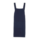 Soft Cotton Linen Apron with Double Front Large Size Pockets Solid Color Ha