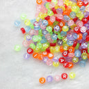 100PCS Jewelry Beads Cube Making Random Alphabet Loose Spacer Letter DIY Acrylic