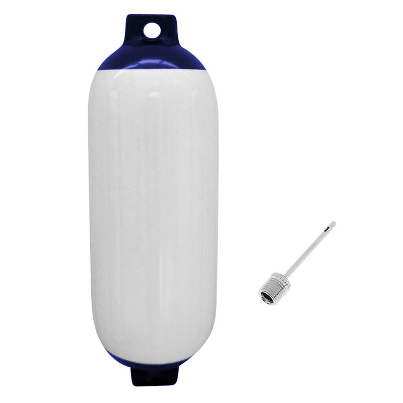 2pcs Marine Boat Fender Premium PVC Bumper Dock Shield Protection Blue White