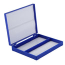 Royal Blue Plastic Rectangle Hold 100 Microslide Slide Microscope Box Y5K7
