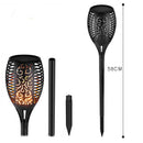 2Pcs  Solar Powered Colorful Garden Patio 33 LED Torch Path Flame Light #