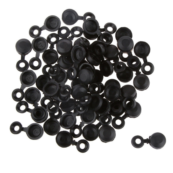 50 Pcs Premium Plastic Hinged Screw Cover Caps Washer Flip Tops for 3mm-5mm