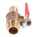 10mm x 1/4 inch PT Male Thread Full Port Lever Handle Hose Barb Brass Ball  J6X7