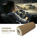 38cm Steering Wheel Leather Protective Case Car Braid On Case w/ Needle Thread