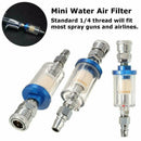 Oil Water Separator 1/4" mini Air Filter For Spray Guns Gauge w/ Paint K0L9