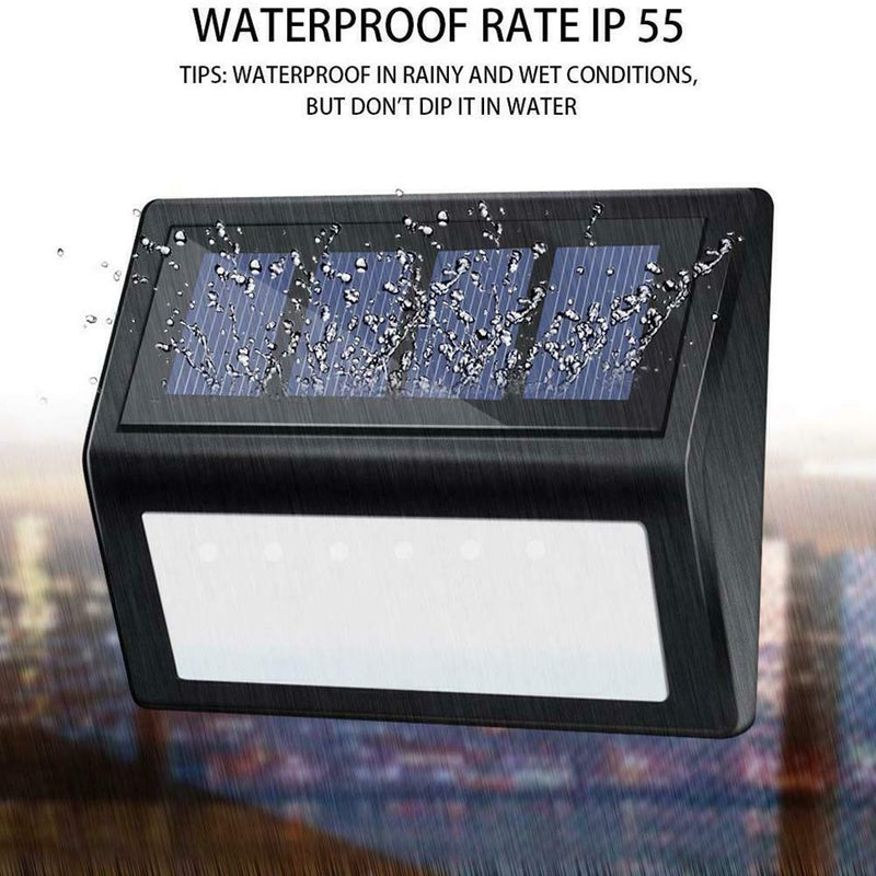 4pcs Outdoor 6LED Solar Power Stair Light Waterproof Garden Street Lamp