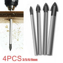 4 X  Porcelain Spear Head Ceramic Tile Glass Marble Drill Bits Set 3/5/6/8mm