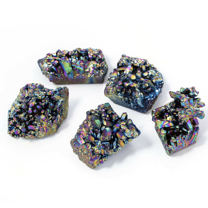 1*Titanium Natural Quartz Specimen Rainbow Healing Mineral Stone Cluster Crystal