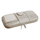 Dual Slider Zipper Car Sun Visor Storage Bag Glasses Card Holder (Grey)