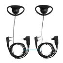 2Pcs D-Shape 2 Pin Earpiece Headset MIC PTT for Baofeng Kenwood TYT Radios
