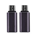 2 x Black USB C Type C Female to Micro USB Male Converter Adapter for Nexus