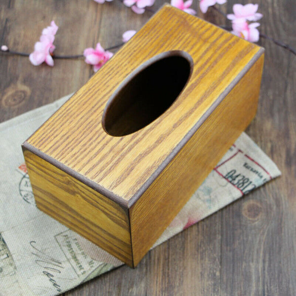 Simple Paper Towel Storage Box Wooden Drawer Tissue Box Home Kitchen Car Ba S8B9