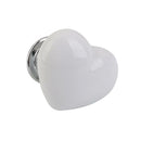 Heart Shaped Ceramic Door Drawer Bin Handle Pull Knob Hardware White 50mm L