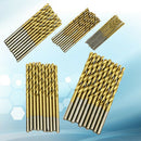 50Pcs Titanium Coated HSS High Speed Steel Drill Bit Set Tool 1/1.5/2/2.5/3mm In