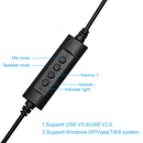 USB Binaural Commuting Game Headphones Wired Mic Hands-free Calling Headset A