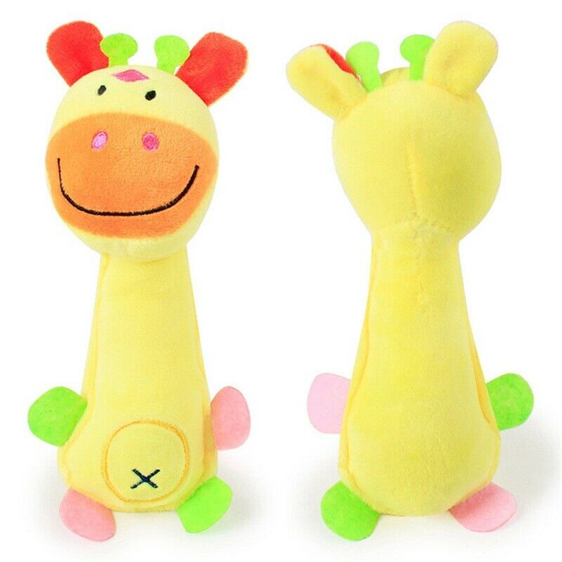 Funny Animal Shape Cute Pet Puppy Dog Toys Soft Plush Sound Squeaky Giraffe D8E2