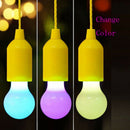 Portable LED Bulb Light On A Rope Reading Lamp White Battery Operate Pull Cord q