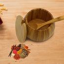 Kitchen Bamboo Natural Salt Shaker Household Spice Bottle With Lid Storage  H6L5