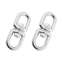 Pair 6mm Hike Climing Accessory Stainless Steel Rotation Quick Hook Buckles