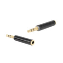 Stereo Brass 3.5mm 3 Pole Male to 4 Pole Female Audio Jack Adapter Converter Del