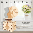 Retro Exquisite Wooden Hand Cranked Music Box Desktop Ornaments Kids Gifts