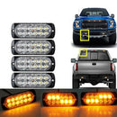 Car Flashing Emergency Light 4X12 LED Grill Strobe Flash Warning Lamp Amber W4V1