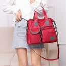 red New Ladies Fashion Waterproof Oxford Tote Bag Casual Nylon Shoulder Bag E9S2