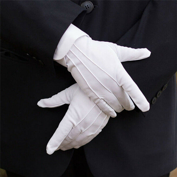 1Pair White Formal Gloves White Honor Guard Parade Santa Women Men Inspection FT