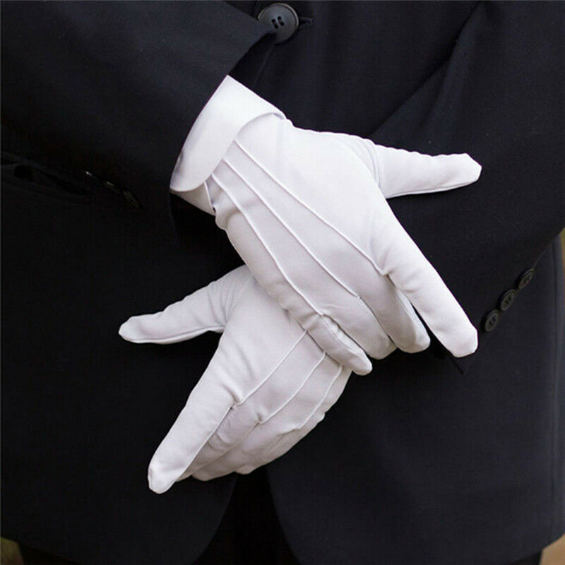 1Pair White Formal Gloves White Honor Guard Parade Santa Women Men Inspection FT