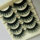 5 Pairs Blue+Black Handmade Long Thick Cross False Eyelashes Makeup Eye Lashes