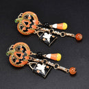 Halloween Party Pumpkin Ghost Pair Ear Stud Dangle Hoop Jewelry Earrings Gifts