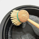 Set Of 3 Pieces Bamboo Scrub Brush Dish Scrubber Household Cleaning Sink We