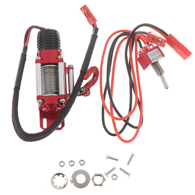 RC Car Metal Steel Wired Automatic Simulated Winch for 1/10 RC Crawler Car FT