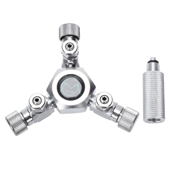 Aquarium Fish Tank 3 Way Air Pump Co2 Regulator Solenoid Cylinder Splitter