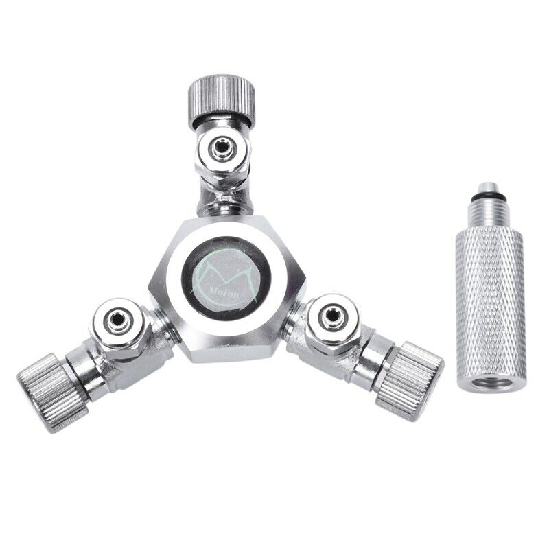 Aquarium Fish Tank 3 Way Air Pump Co2 Regulator Solenoid Cylinder Splitter