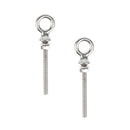 2Pcs M10 100mm Threaded Lifting Eye Bolt Ring Tie Down Stainless Steel