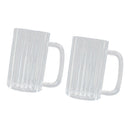 2Pcs Clear Acrylic Shatterproof Home Durable Plastic Drinking Beer Mug 650ml