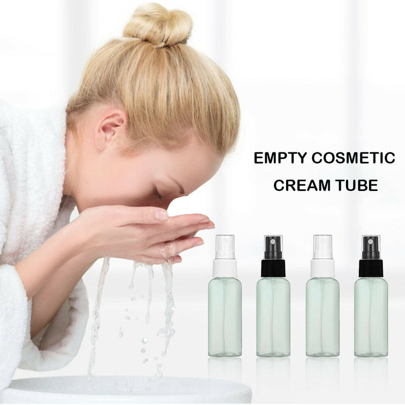 4pcs 30ml Portable Transparent Empty Mini Spray Bottle with 4pcs Funnel Set A