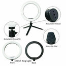 10in LED Ring Light with Stand For Youtube Tiktok Selfie Phone Makeup Video X7W5