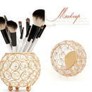 European Style Round Crystal Makeup Brush Storage Box Jewelry Organizer
