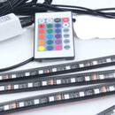 12V Car Interior RGB LED Strip Lights Foot Atmosphere RC Light Control Remo H8W7