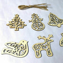 6pcs Christmas Wooden Slices Wood Crafts DIY Accessories Small Pendant for