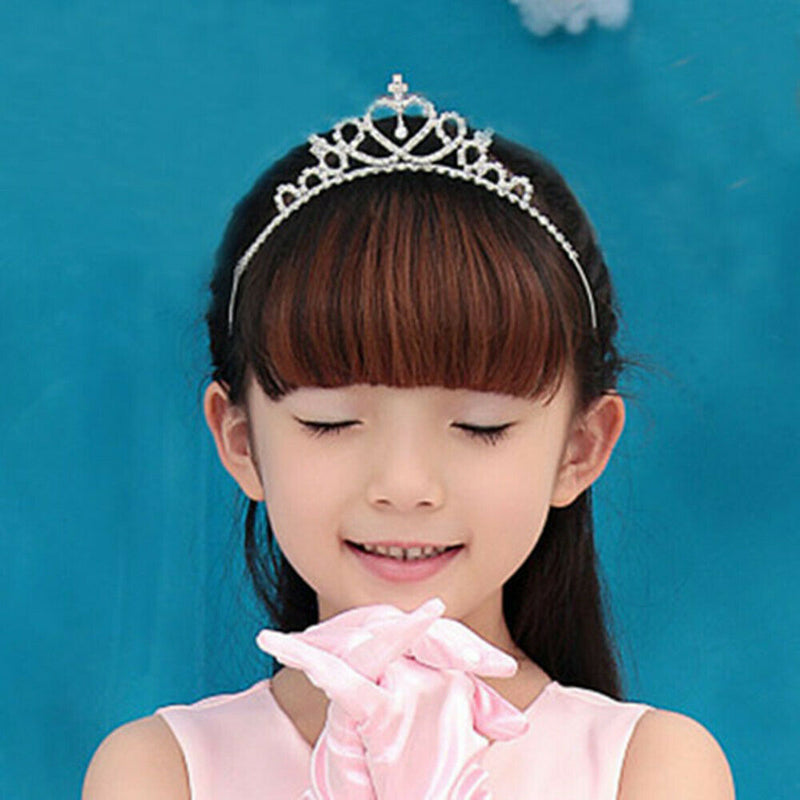 Kids Girls Child Wedding Prom Crystal Rhinestones Tiara Princess Crown Headbands