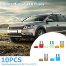 10pcs Micro2 ATR Fuses 5A 7.5A 10A 15A 20A Car Auto Blade Fuse Assortment