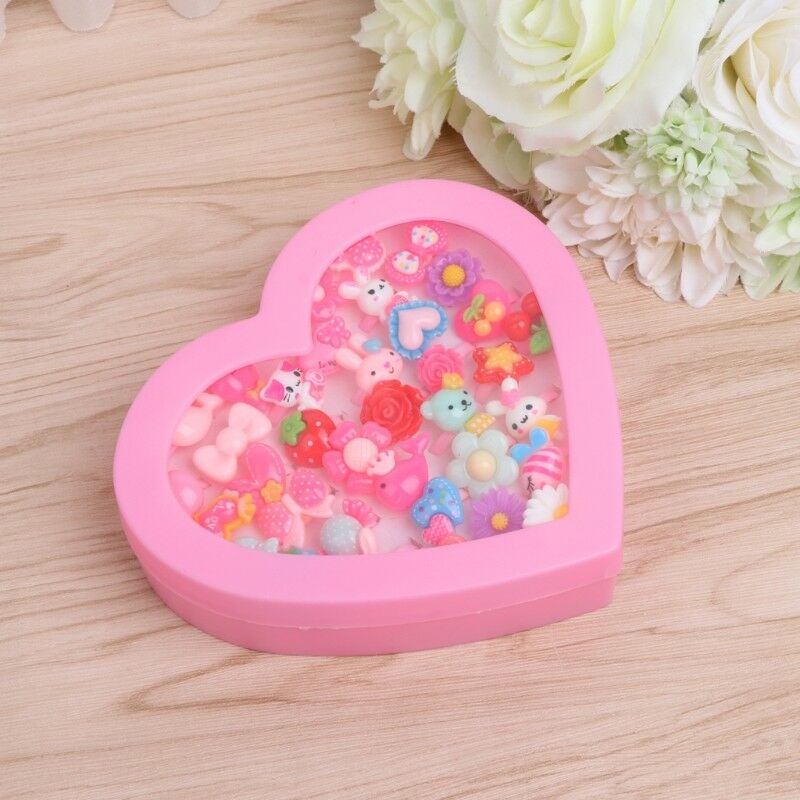 Little Kid Cartoon Finger Ring Set 1 Box of 36Pcs For Girl Birthday Party Supply