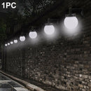 Stairs Yard Waterproof LED Ball Shape Solar Powered Easy Install Wall Light