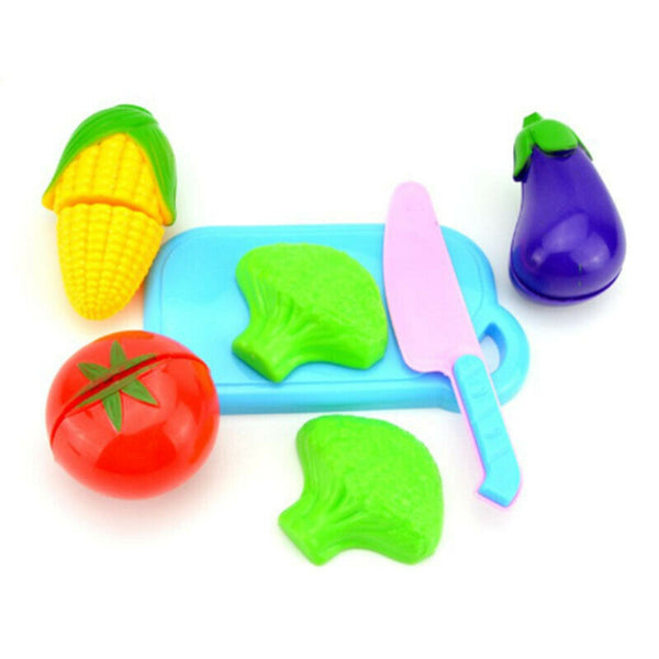 Fruit Vegetable Food Cutting Set Pretend Role Play Kitchen Food Toys for Ki O7Z9