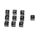 10pcs Six Sided Dice D6 Dice Gaming Playing D&D RPG Party Games Dices Black