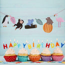 Cute Animals Shape Pull Flag Happy Birthday Banner Birthday Party Supplies