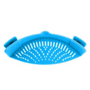 Kitchen Silicone Food Strainer Veggies Fruits Colander for Pots Pans SkyBlue